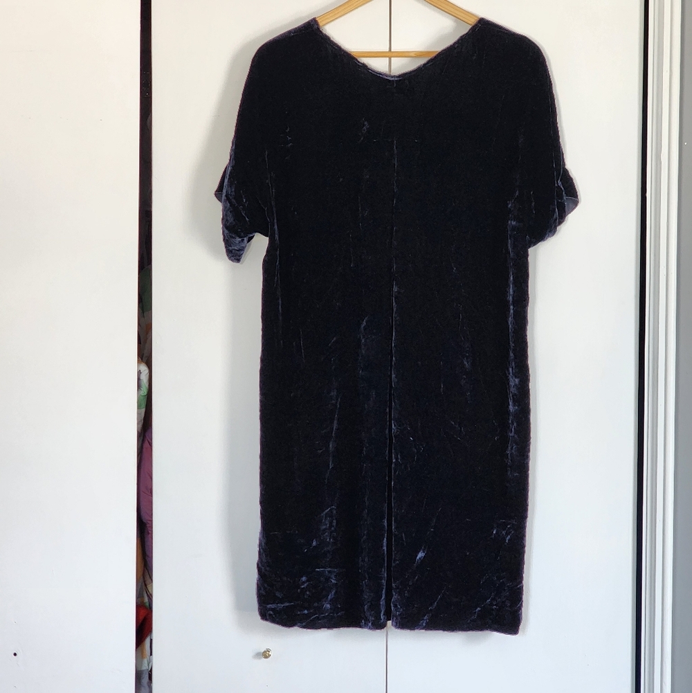 Forte Forte Navy Velvet Short Sleeve Dress - Picture 2 of 4
